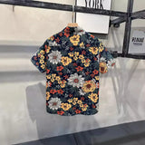 Fongt Short Sleeve Flower Shirt Men's Summer 2025 New Premium Sense Hawaiian Beach Half-Sleeved Shirt Youth Shirt
