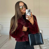 Fongt Women's Clothing Explosion Fashion Elegant Collar Collar Coat Imitation Fur Coat