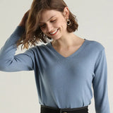Sweater 2020 New V-neck Female Long-sleeved Knitted Pullover Jumper Pull Femme Clothes White Loose Thin Good