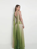 Fongt Summer Fashion New Temperament Famous Hanging Neck Sling Dress Suit Gradually Loose Dance Dress