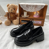 Fongt English Wind With Jk Small Leather Shoes Women Round Head With Thick Soles Students With Skirts Two Wearing Lef Shoes