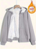 Fongt Women's Winter Explosion Warm Plush Hoodie Jacket