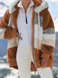 Women's Loose Plush Multi-color Hooded