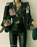 Keyhole Halter Long-sleeved Blouse Elegant High Collar Ruffled Solid Shirt Streetwear Ladies Casual Top 2022 New