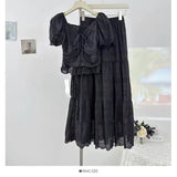Fongt Summer French Temperament Elegant Niche High-End Repair Body High-Waisted A-Character Skirt Fashion Suit