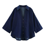 Fongt Homemade New Women's Wide-Sleeved Denim Shirt Wide Legged High Waist Jeans 2881781