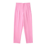 Fashionable Multi-Color Pendant High-Waisted Straight Harlan Casual Suit Trousers In Spring And Summer 2024-Outfit