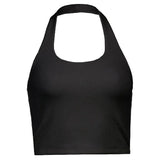Fongt Girl Sexy U-Neck Knit Neck Type Halter Vest Female Short Slim Back Joker