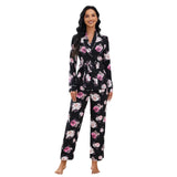 Fongt Female Autumn And Winter Long Sleeve Nightgown Trousers Home Clothes Two Sets Can Be Worn Outside-Outfit