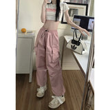 Fongt Overalls Casual Pants Female Summer Versatile Straight Down Leg Pants Loose Wide Leg Pants
