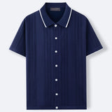 Fongt Men's New Summer Cardigan Knits Casual Thin Business Knits Solo Shirts
