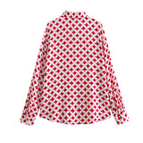 Loose Sagging Long-Sleeved Casual Shirt 9878100 Printed Half Skirt 9878100 Set-Outfit