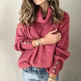 Fongt Winter Autumn And Winter Women's Hoodie Turtleneck Sweater Top In Stock-Outfit