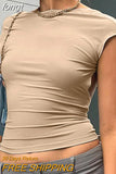 Women Y2K Lace Up Backless Tank Top Solid Knitted T-shirts Tops Sexy Crop Top Night Club Outfits 2023 Streetwear Basic