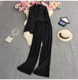 Fongt Suit Female Temperament Loose Long-Sleeved Shirt Two Sets Of Leisure High-Waist Hanging Pendant 100 Rolls